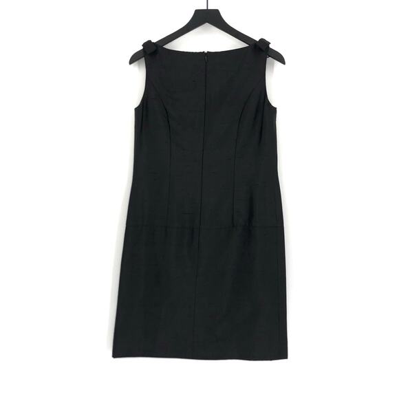 INES DE LA FRESSANGE Vintage Raw Silk Sheath Dress Black FR 36 (6) - Picture 7 of 11